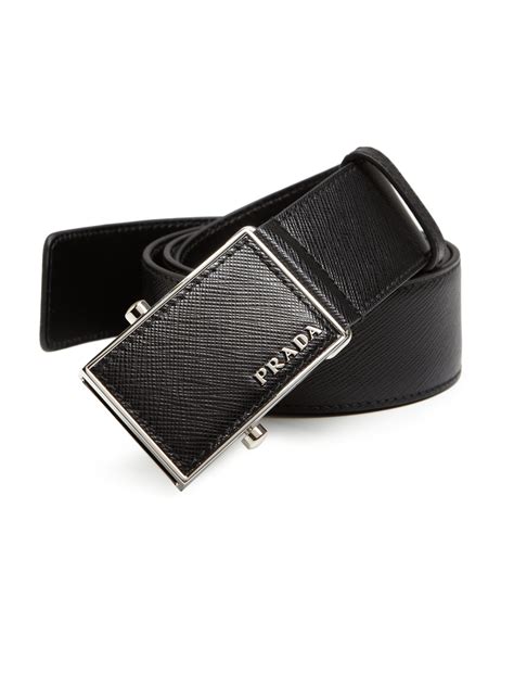 prada saffiano plaque belt|Prada saffiano leather belt.